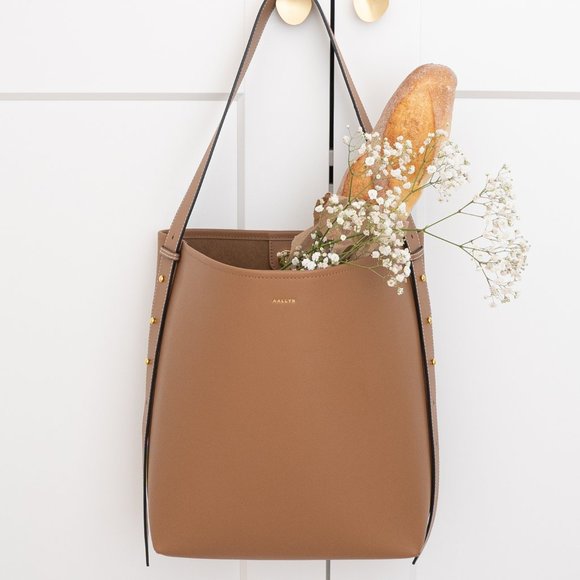 Jolina Leather Bucket Tote - Tobacco - Picture 1 of 10